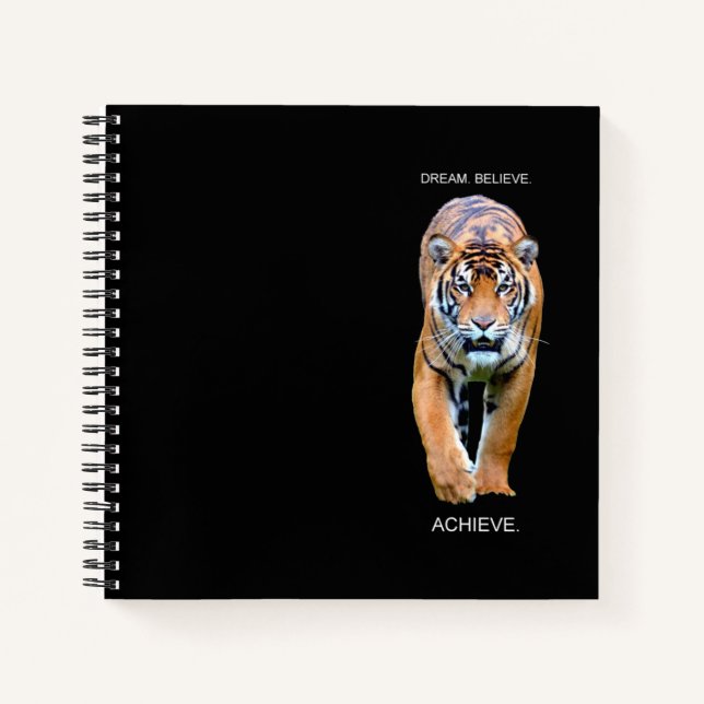 Cuaderno Tigre de éxito Inspirador motivacional elegante (Anverso)