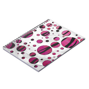 Cuaderno Tigre de lunares rosa y negro