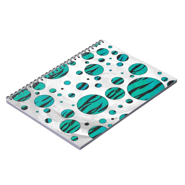 Cuaderno Tigre de punto de polka negro e impresión Verde az (Lado Izquierdo)