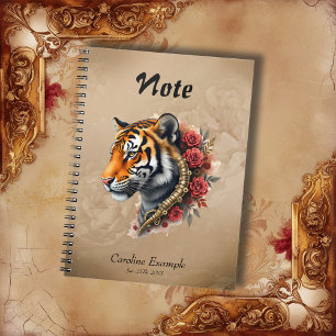 Cuaderno Tigre de vapor con Ilustracion de Rosas