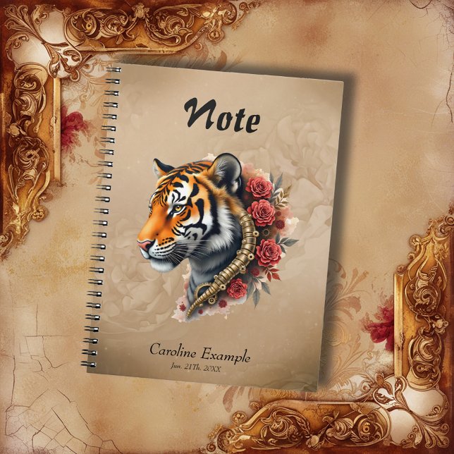 Cuaderno Tigre de vapor con Ilustracion de Rosas (Subido por el creador)