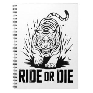 Cuaderno Tigre en bicicleta o muerto: sin miedo e indomable
