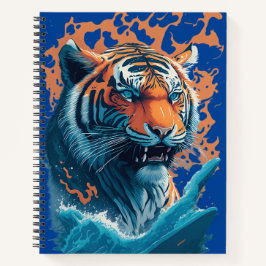 Cuaderno Tigre en el agua, portátil fresco para la escuela