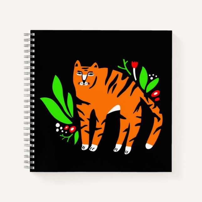 Cuaderno Tigre en flores (Anverso)
