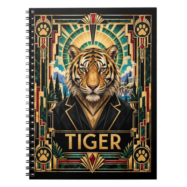 Cuaderno Tigre, fauna Art Déco (Frente)