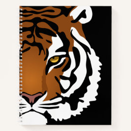 Cuaderno Tigre, gato salvaje en negro