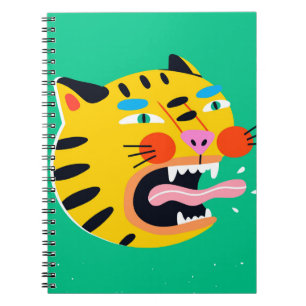 Cuaderno Tigre gracioso abstracto