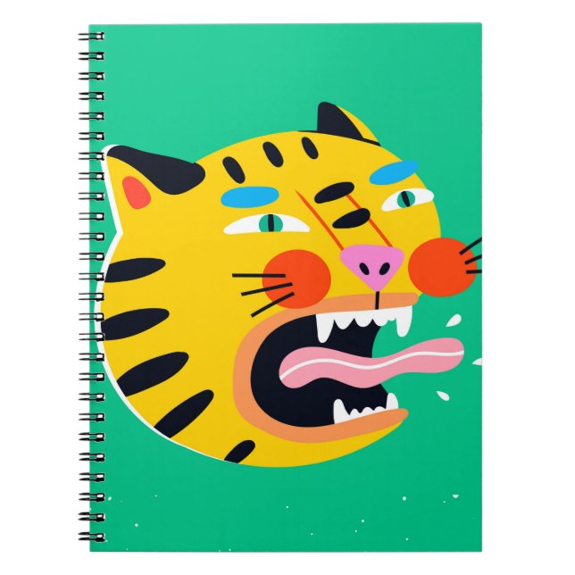 Cuaderno Tigre gracioso abstracto (Frente)