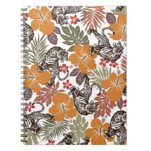 Cuaderno Tigre Hibiscus, Patrón Exótico.