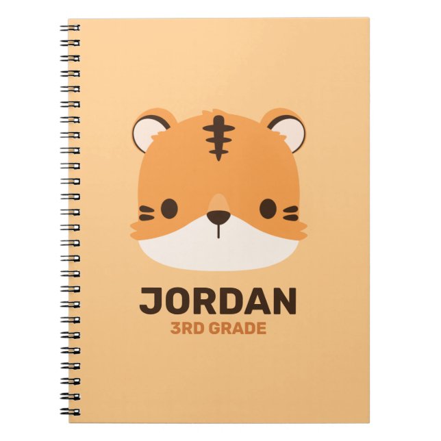 Cuaderno Tigre Lindo con Nombre Personalizado (Frente)