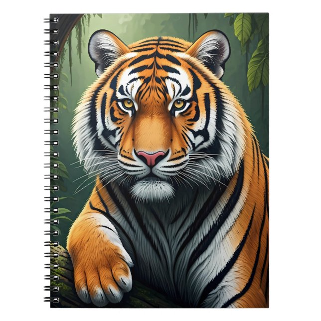 Cuaderno Tigre majestuoso en la selva (Frente)