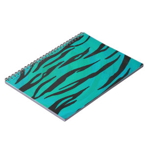 Cuaderno Tigre negro e impresión Verde azulada