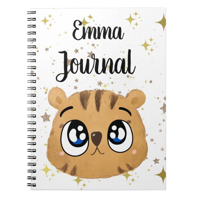 Cuaderno Tigre pequeño rosa lindo (Frente)