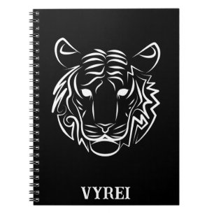 Cuaderno Tigre tribal blanco y negro