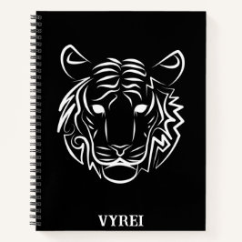 Cuaderno Tigre tribal blanco y negro