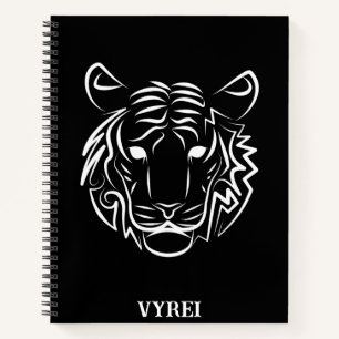 Cuaderno Tigre tribal blanco y negro