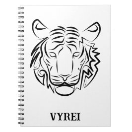 Cuaderno Tigre tribal blanco y negro