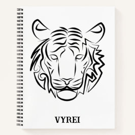 Cuaderno Tigre tribal blanco y negro