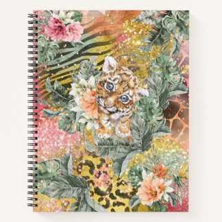 Cuaderno Tigre tropical en la impresión de animales