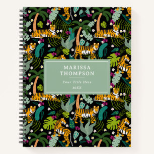 Cuaderno Tigre tropical Safari de la selva negra botánica