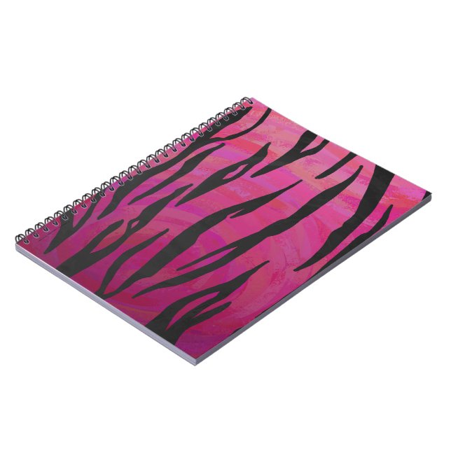 Cuaderno Tigres de impresión rosada y negra caliente (Lado Izquierdo)