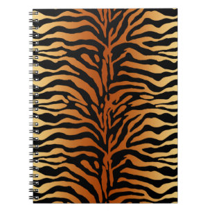 Cuaderno Tigres de tigres de impresión animal, ámbar, negro