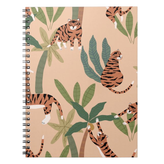 Cuaderno Tigres de verano palmeras exóticas (Frente)