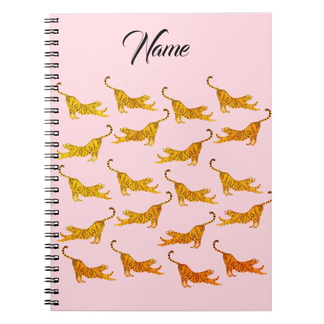 Cuaderno Tigres dorados personalizados (Frente)
