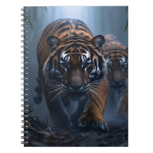 Cuaderno Tigres majestuosos en una jungla niebla