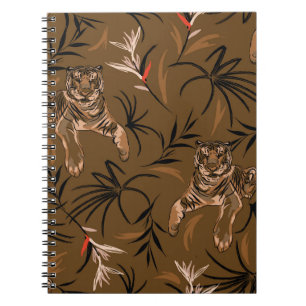 Cuaderno Tigres Tropicales Paraíso Flor Patrón