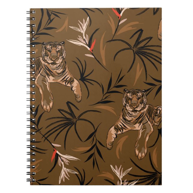 Cuaderno Tigres Tropicales Paraíso Flor Patrón (Frente)