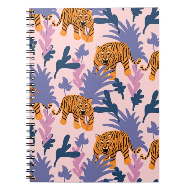 Cuaderno Tigres tropicales patrón de cosecha de selva (Frente)