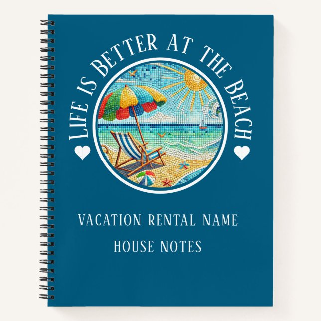 Cuaderno Tile Look Beach VACATION RENTAL, House Notes (Anverso)