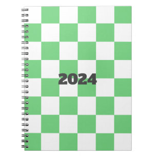 Cuaderno Tile Y2K del tablero de ajedrez verde retro