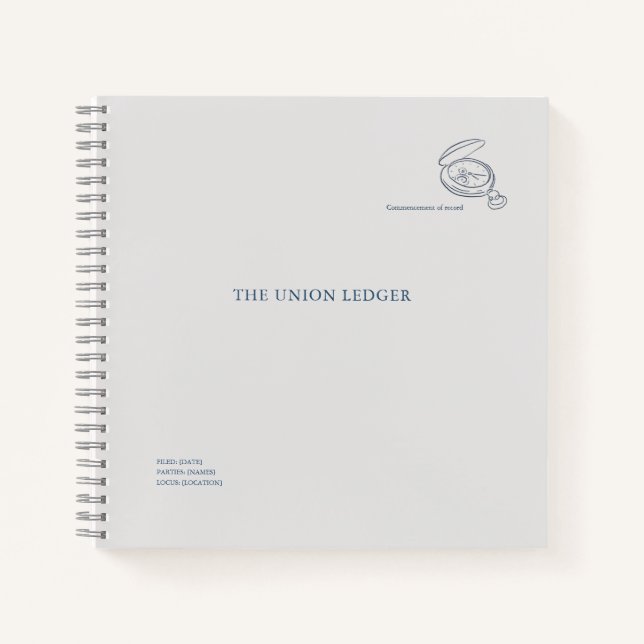 Cuaderno Timepiece- Minimalist Marriage Union Ledger  (Anverso)