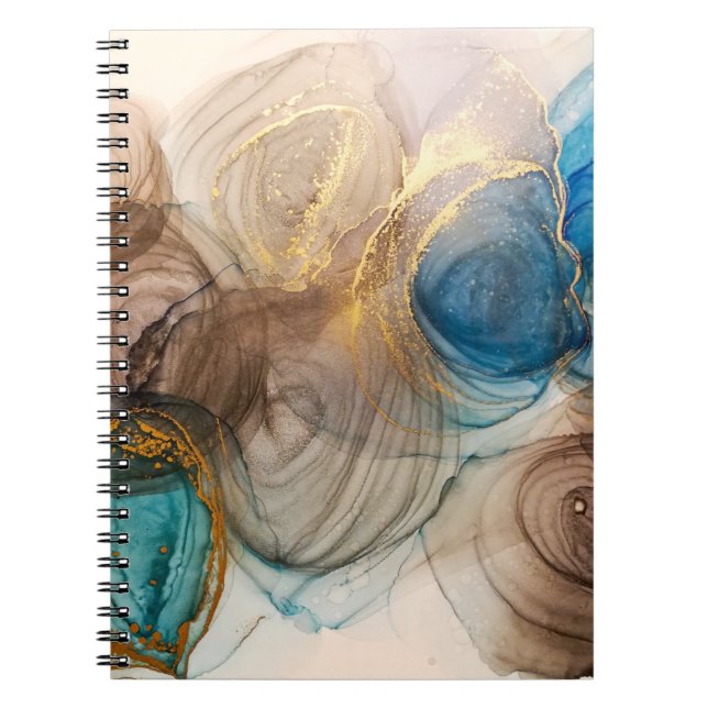 Cuaderno Tinta Alcohólica, Abstracto Mineral Blanqueado. (Frente)
