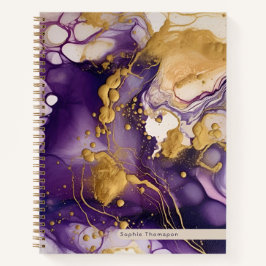 Cuaderno Tinta alcohólica de oro violeta y púrpura