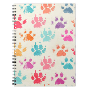 Cuaderno Tinta colorida, patas de perro desordenadas