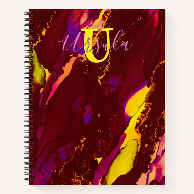 Cuaderno Tinta de alcohol morada y fuscia silvestre (Anverso)