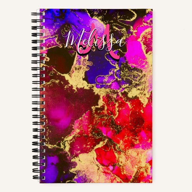 Cuaderno Tinta de alcohol morada y fuscia silvestre (Anverso)