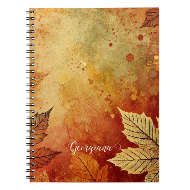 Cuaderno Tinta Rustic Golden Otumnal Personalizada (Frente)