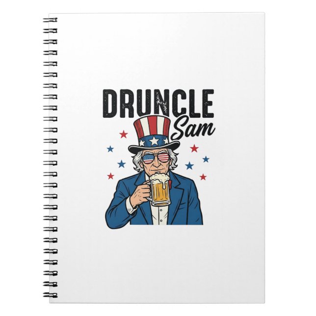 Cuaderno Tío Borracho Sam Diseño Divertido de Cerveza Patri (Frente)