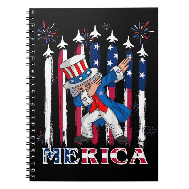 Cuaderno Tío patriótico Sam Dabbing 4 de julio (Frente)