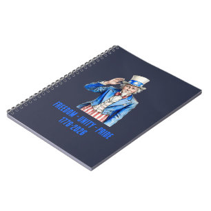 Cuaderno Tío Sam Feliz 4 de Julio Patriótico