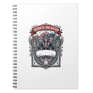 Cuaderno Tío Sam Patriótico Esqueleto Patriota Oscuro Esque