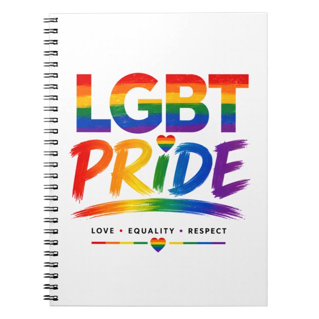 Cuaderno Tipografía Arcoíris Orgullo LGBT (Frente)