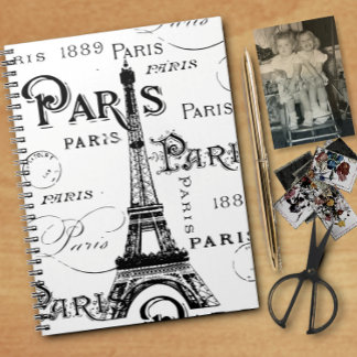 Cuaderno Tipografía Caligrafía París Francia Torre Eiffel