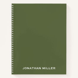 Cuaderno Tipografía clásica verde oliva personalizada