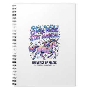 Cuaderno Tipografía Comercial de Unicornio Permanece Salvaj