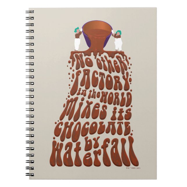 Cuaderno Tipografía de cataratas de chocolate Willy Wonka (Frente)
